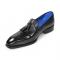 Emilio Franco "Tommaso" Black Genuine Italian Calf Leather Tassel Loafers.